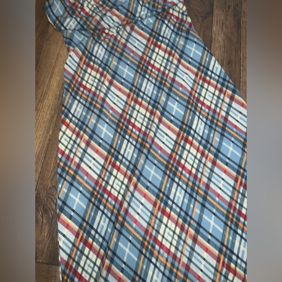 bcbg max azria y2k plaid dress spring boho 90s light blue classic designer - Picture 3 of 4